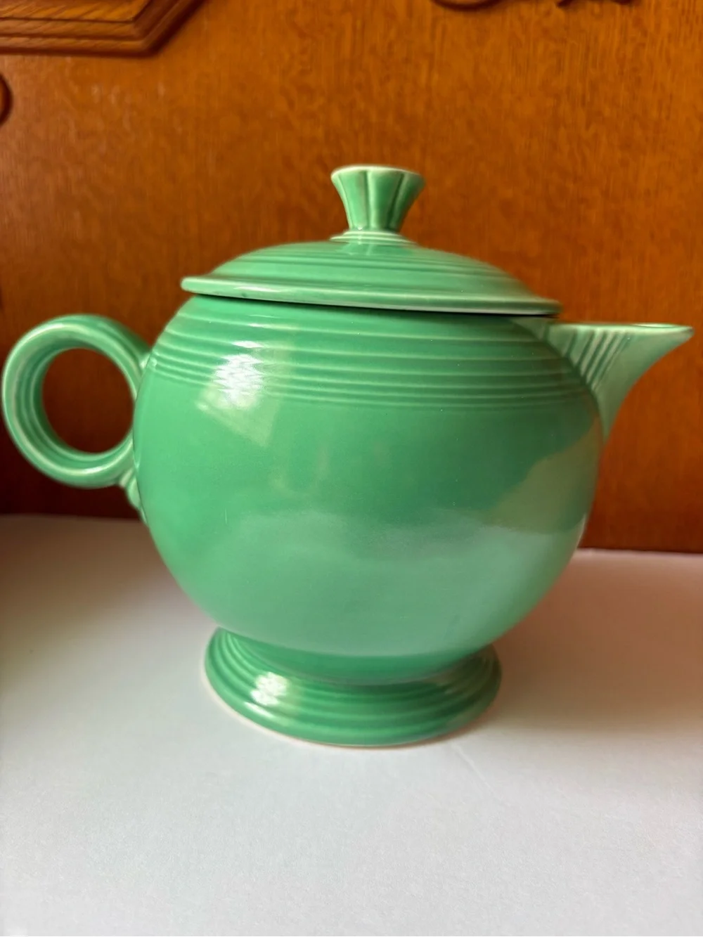 Vintage Fiesta HLC USA Large Teapot Original Green Art Deco MCM Cottagecore